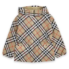 Burberry Giacca con cappuccio in nylon a quadri vintage per bambini (Beige)