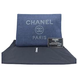 Chanel Pouch Deauville Medium Canvas Navy