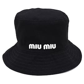 Damen-Anglerhut aus Baumwollcord Schwarz - Miu Miu