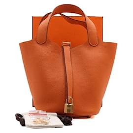 Bolso Tote Picotin Lock Orange - Hermès