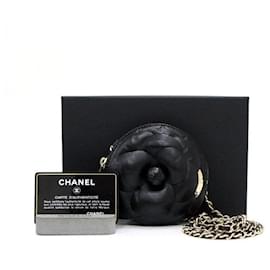 Chanel Mini borsa a tracolla con catena e CC Camelia dorata