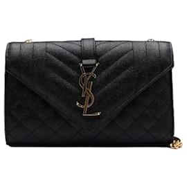 Saint Laurent Borsa a spalla e crossbody Monogram Quilted Envelope Gold Chain