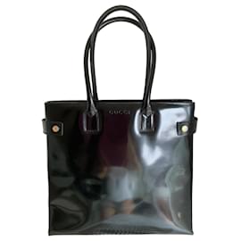 Gucci by Tom Ford Y2K Tote-Bag aus schwarzem Lackleder