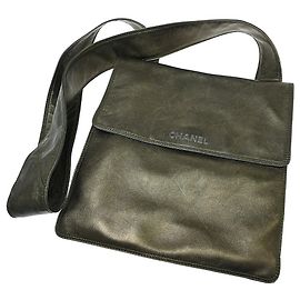 Chanel Vintage Logo Flap Messenger Lambskin Small