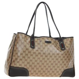Borsa Tote GUCCI GG Crystal Coated Canvas Outlet Beige Gold 293589 Auth 195792V