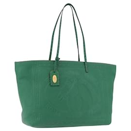Borsa Tote FENDI in pelle Verde Oro Argento Auth 195755V