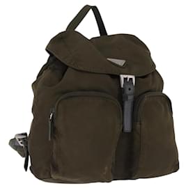 Zaino PRADA Nylon Khaki Silver Auth 194873A - Prada