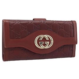 Carteira Longa GUCCI GG Canvas Guccissima Vermelha 282426 Auth 196044A
