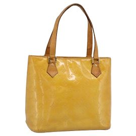 LOUIS VUITTON Monogram Vernis Houston Handtasche Lime Yellow M91055 Auth BA14990