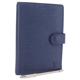 LOUIS VUITTON Epi Agenda PM Day Planner Cover Blue LV Auth 195162V