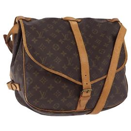 Borsa a tracolla LOUIS VUITTON Monogram Saumur 35 M42254 LV Auth BA14173