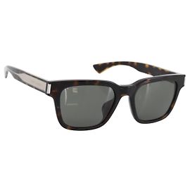 Gafas de sol SAINT LAURENT Carey Plástico Brown Silver Auth BA15028A