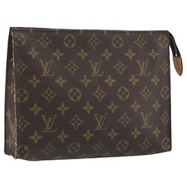LOUIS VUITTON Monogram Poche Toilette 26 Pouch M47542 LV Auth 194365