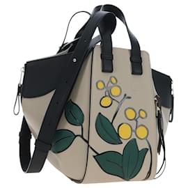 Borsa a mano LOEWE Hammock Herbarium in pelle 2 Beige Silver Auth 193784SAM - Loewe
