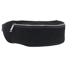 Borsa a tracolla FENDI Canvas Black Silver Auth ka5602V