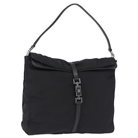 Borsa a tracolla GUCCI GG Canvas Jackie Nero Argento 001 3355 2123 Auth ka5595