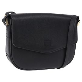 Borsa a tracolla Burberrys in pelle nera e oro Auth ka5693