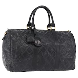 Borsa Boston Bicolore CHANEL Vernice Nera e Oro CC Auth 194114