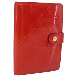 LOUIS VUITTON Monogram Vernis Agenda PM Planner Cover Rouge R21003 Auth 180968A