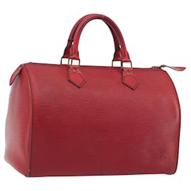 LOUIS VUITTON Epi Speedy 30 Hand Bag Castilian Red M43007 LV Auth 195684