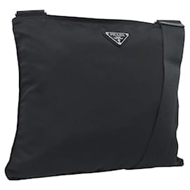 Borsa a tracolla PRADA Nylon Black Silver Auth 196147A