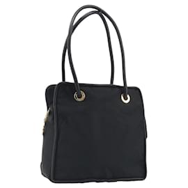 Borsa Tote Circle CELINE Nylon Nero Oro Auth 195054A - Céline