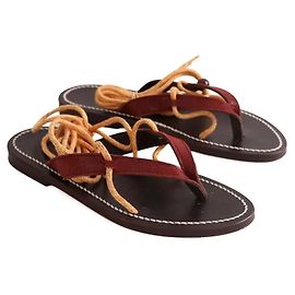 Autre Marque Sandali Balzac Amalfi pelle effetto lucertola marrone