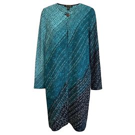 Autre Marque St. John Turquoise / Teal Multi Viscose und Wollstrick Mantel- und Kleid-Set