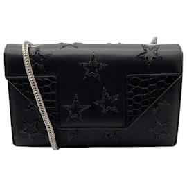 Borsa a tracolla Betty Saint Laurent in pelle nera con stelle ricamate di paillettes