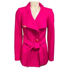 Ted Baker Keyla kurzer Wickelmantel in Fuchsia Pink mit Gürtel