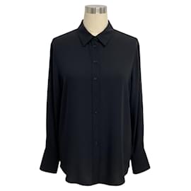 Blusa de seda de manga larga con botones frontales Joseph Black