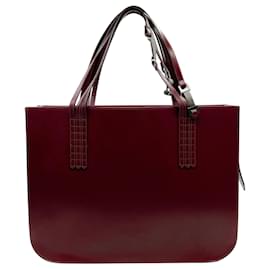 Borsa Shopper Chanel Vintage in pelle bordeaux
