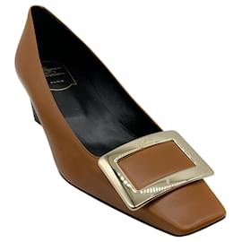 Zapatos de tacón Belle Vivier en cuero marrón Roger Vivier