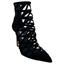 Stivaletti Aquazzura Black Velvet Romance 105