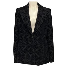 Blazer in velluto nero con motivo paisley Altuzarra