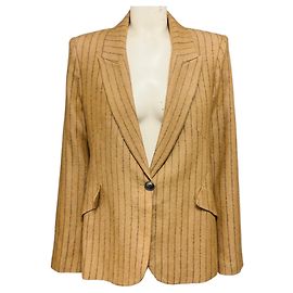 L'Agence Tan / Chamberlain Nadelstreifen-Blazer Charcoal Grey Stripe