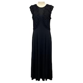 Ulla Johnson Maxikleid aus Bio-Baumwolle in Schwarz mit Raffel-Details
