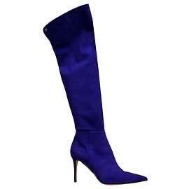 Botas altas por encima de la rodilla de ante morado Gianvito Rossi