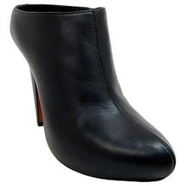 Mules platform slip-on in pelle nera Alexander McQueen