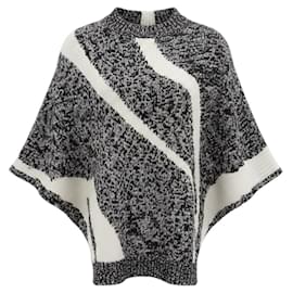 3.1 Phillip Lim Strickpullover im Cape-Stil Schwarz / Elfenbein