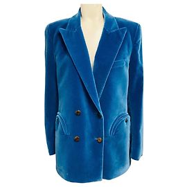 Autre Marque Blazer Everynight in velluto blu a doppiopetto Blaze Milano