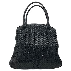 Borsa a mano Bottega Veneta in pelle intrecciata Intrecciato nera con doppio manico