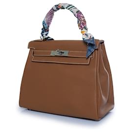 Hermès, borsa Kelly 28 retourné gold