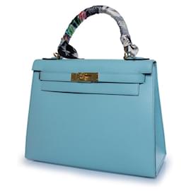 Hermès Hermes, sac kelly II sellier 28 epsom bleu atoll