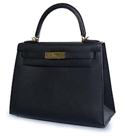Hermes, sac Kelly II sellier 28 epsom 89 black - Hermès