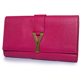 Saint Laurent, pochette Chyc in rosa fucsia