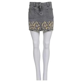 Minigonna in denim grigio distressed Chanel - FR 36 usata