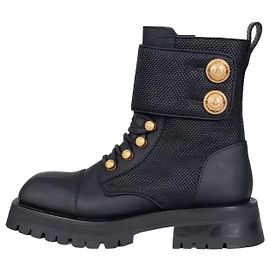 Botines de piel Balmain con botones dorados Sz.38 de segunda mano