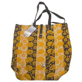 Borsa shopper Vivienne Westwood "Orb" in tela gialla e nera