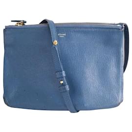 Borsa a tracolla in pelle blu Céline